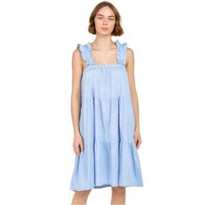 NWT Sofia Collection Dale Mini Dress Womens OS S M Blue Sleeveless Tiered NEW